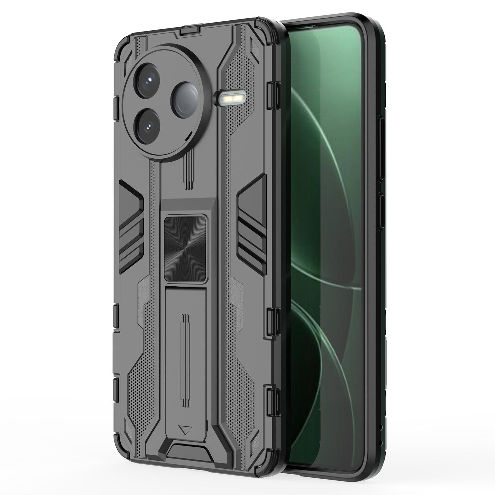 

For Xiaomi Poco F7 Pro 5G/Redmi K80 5G Case PC+TPU Shockproof Phone Cover with Kickstand Black