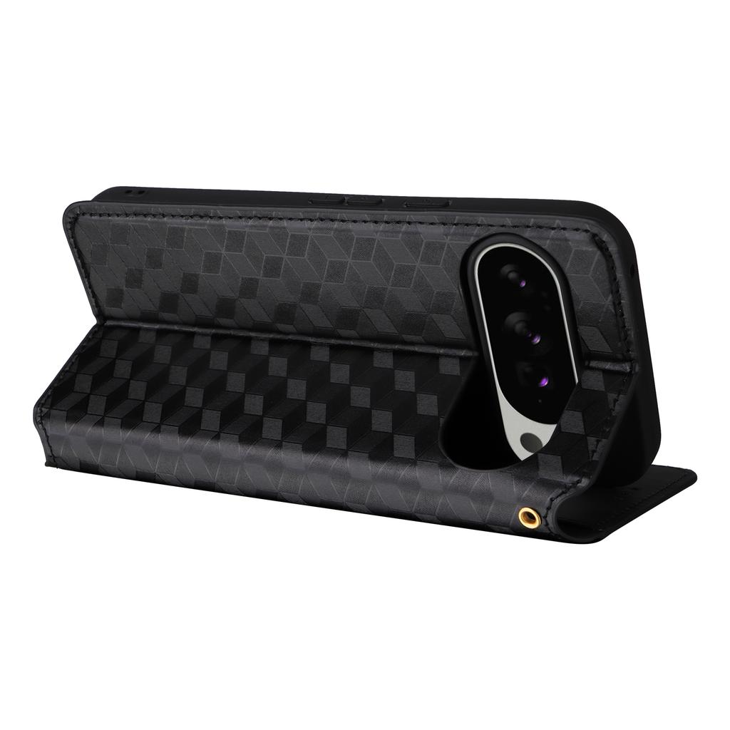 For Google Pixel 10 Pro XL Case Wallet Rhombus Imprinted Leather Phone Cover