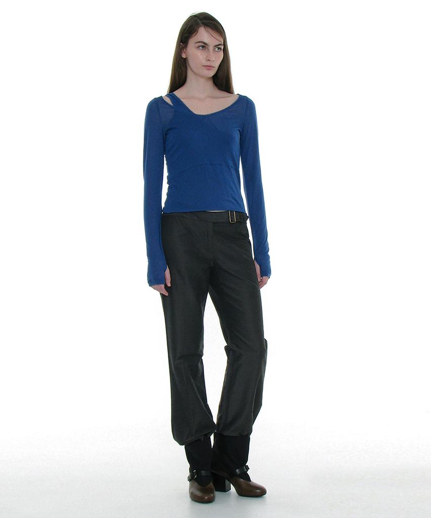Partimento Woman Transform Layered Jersey Long Sleeve Dress_Blue