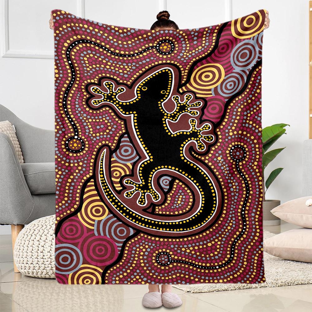 Australian Aboriginal Style 27 Blanket Soft Warm Cozy Suitable for Chair Bed Seaside for All Occasions Digital Print