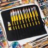 Portable Painting Brushes Storage Bag 22 Slots Roll Up Pen Bag Desk Accessories