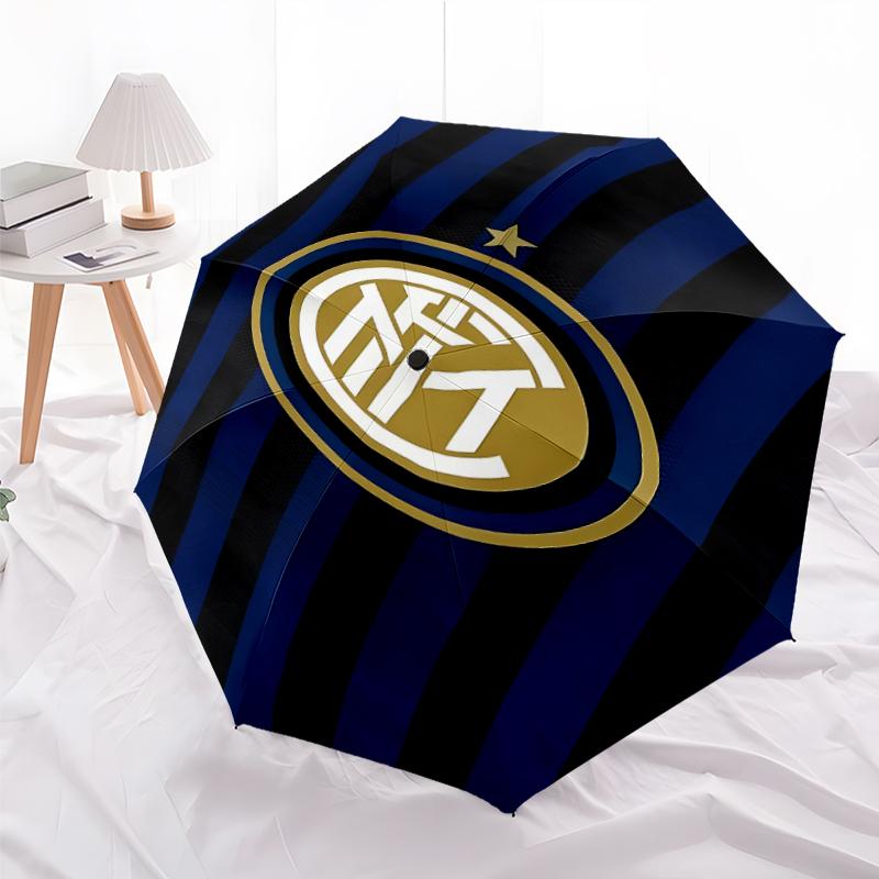 1pc I-Internazionale Milano (8) Umbrella, Sun Protection, And UV Shielding. It Has Eight Sturdy Ribs for Outdoor Use And Perfect As a Holiday Gift