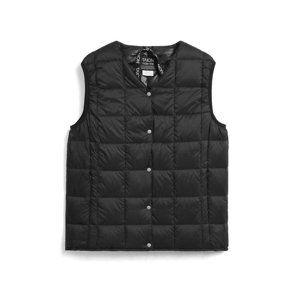 TAION Button Inner Down Vest Women's V-Neck (TAION-W001)