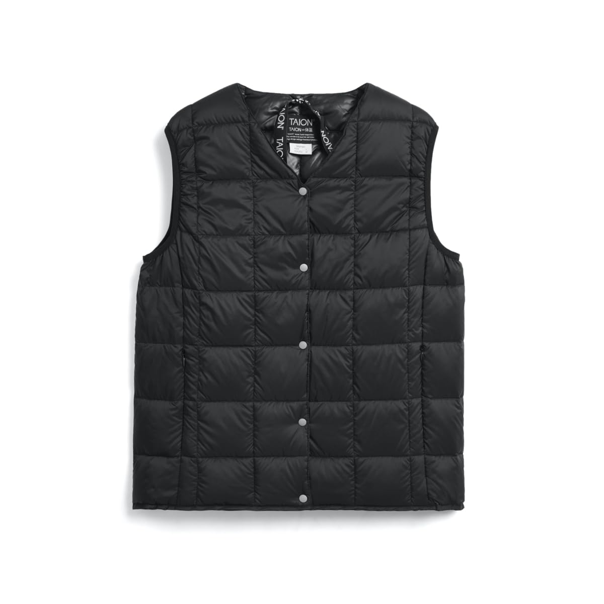 

TAION Button Inner Down Vest Women s V-Neck (TAION-W001) чёрный
