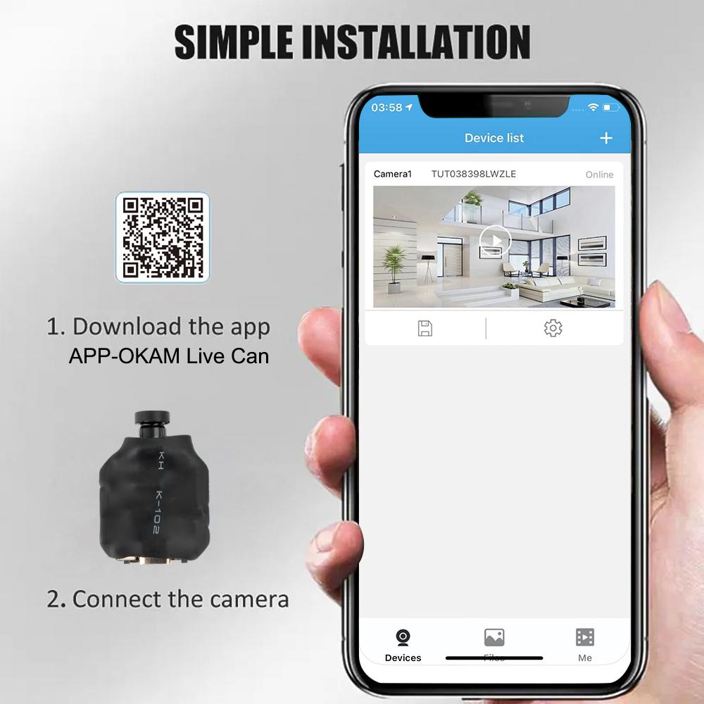 4K HD Mini Camera Wireless WIFI Camera Supports 5X zoom, motion detection, remote viewing,Nanny Live Streaming 120° DIY camera