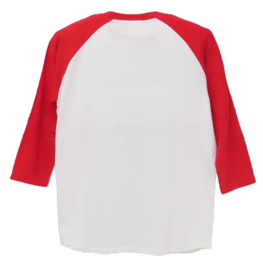 Ado Mizumori Sleeve Raglan Size M Three-Quarter T-Shirt, Tenbin, Red,