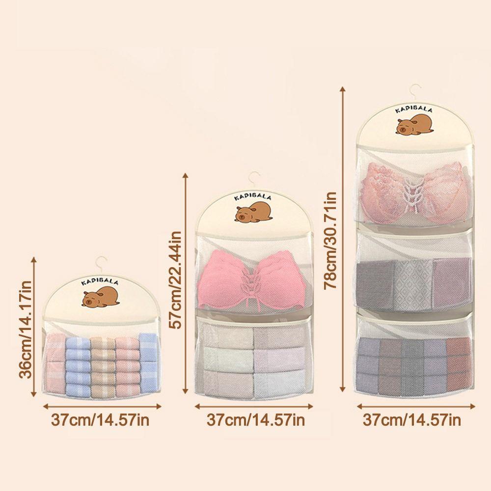 Capybara Socks Hanging Bag Large Capacity Wardrobe Organizer New Underwear Storage Bag