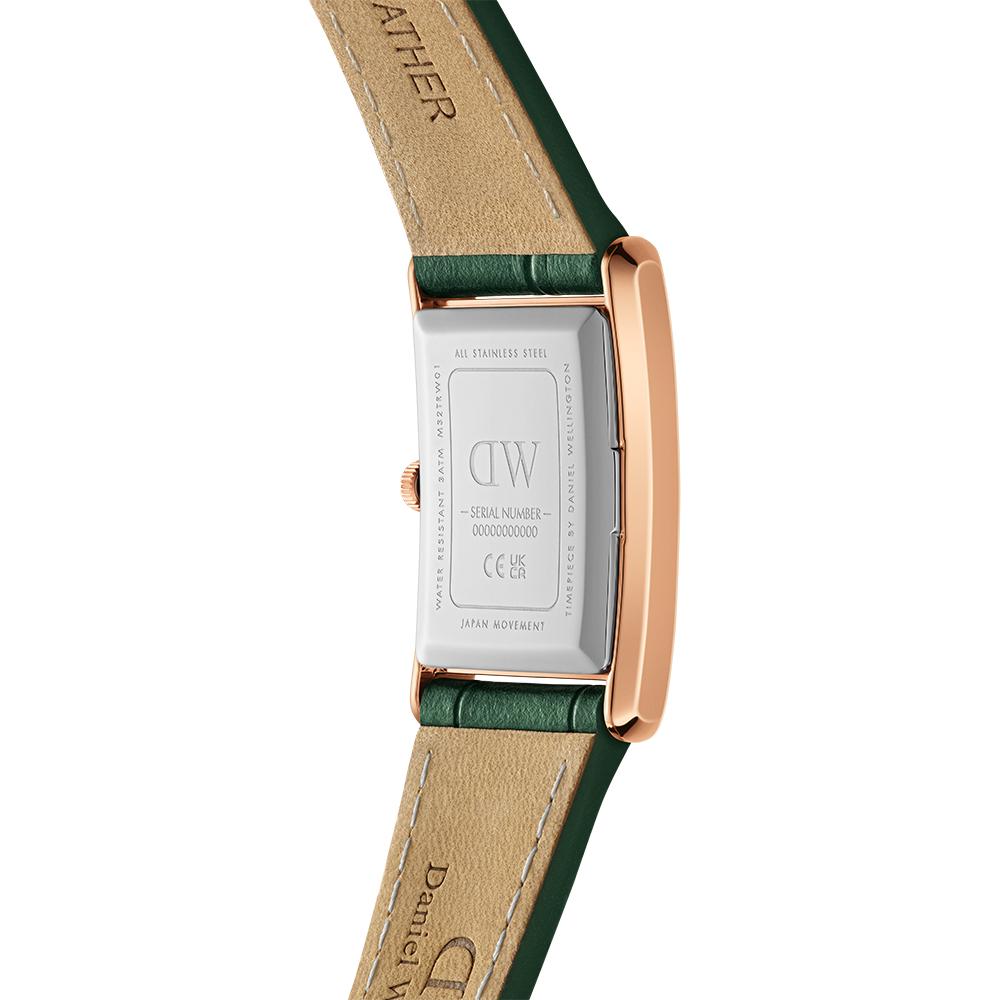 Danielwellingteon Bound Crocodile Emerald Sunray Dial Leather Wristwatch