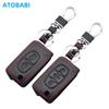 Leather Car Key Case For Peugeot 208 308 3008 5008 307 207 408 Citroen C2 C3 C4 Flip Remote Fobs Shell Cover Protector Bag Auto Accessories