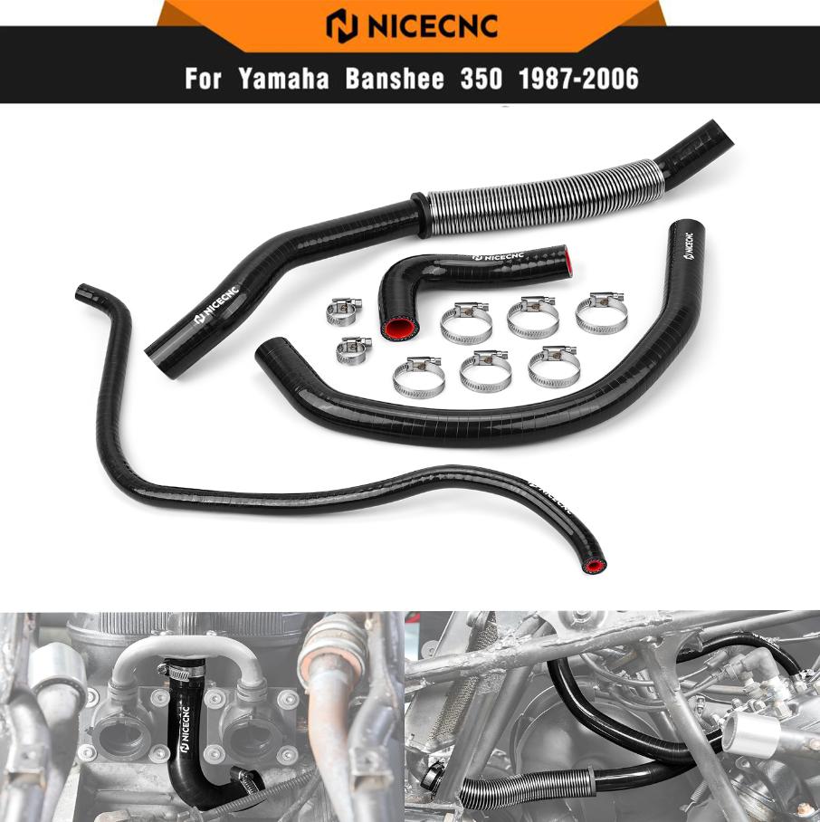 NICECNC ATV Motorcycle Cooling Hose Silicone Radiator For Yamaha Banshee 350 YFZ350 1987-2006 160℃ Heat OEM 2GU-12482-00-00