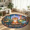 Animales salvajes (46) Alfombra de Terciopelo Redonda con Cristales Personalizada con Nombre y Texto Felpudo Personalizado Decoración del Hogar Alfombra de Cristal Antideslizante