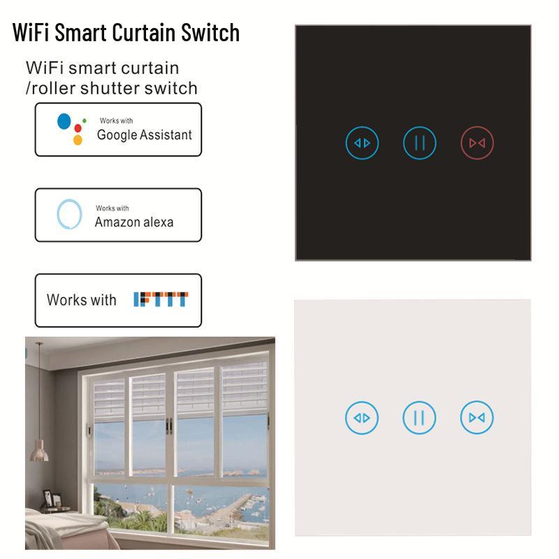 Graffiti WiFi Curtain Switch with Mobile Remote, Timer, Alexa & Google Voice Control