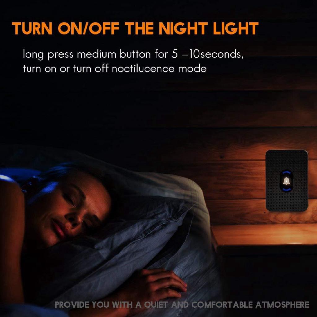 Wireless LED Waterproof Door Bell Cordless 1000ft/300M Range 55 Chime Doorbell UK/EU/US Plug 110-260V for Villas Hotels