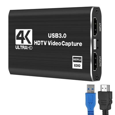 4K HDMI Video Capture Card, 60FPS, USB 3.0, Game Capture Device, StreamingRecording, Compatible with PS5PS4XboxNintendo SwitchOBSPC, Low Latency