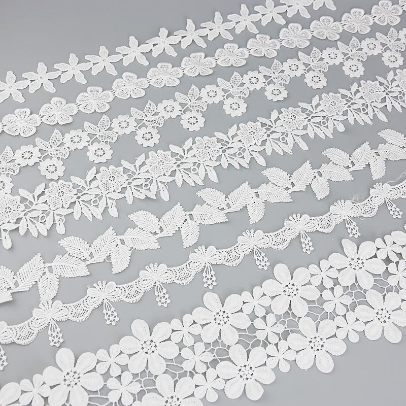(1 yard) Tissu de dentelle à bordure en coton Sangle Décoration Rubans cadeau Amour bricolage