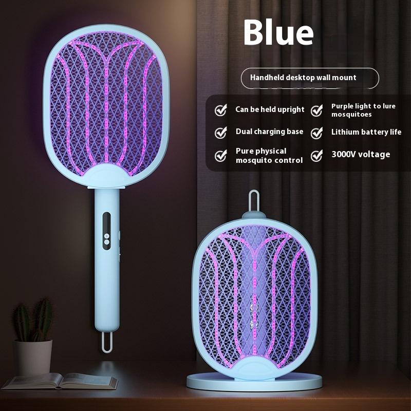 

Складная электрическая ловушка для комаров с зарядкой от USB, мухобойка для комаров, ракетка, убийца насекомых с ультрафиолетовым светом синий