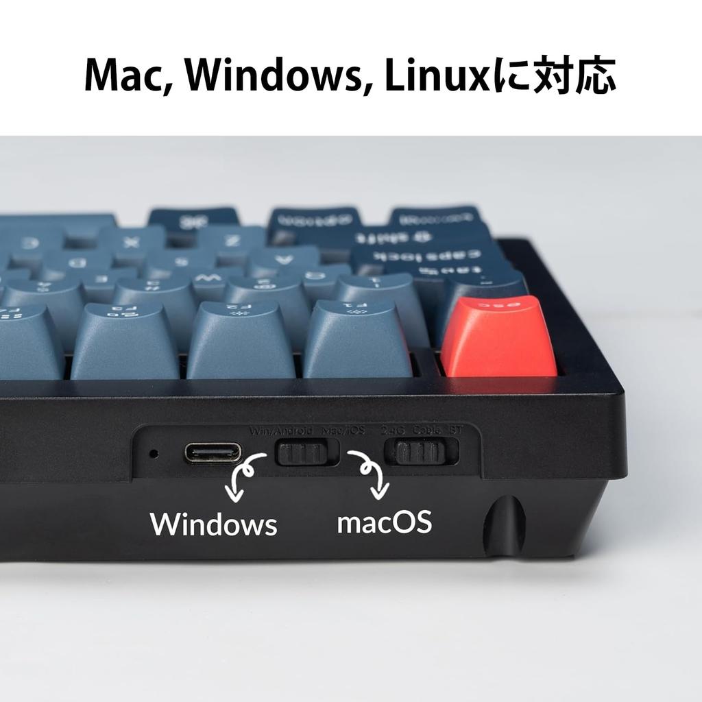 Keychron V1 Max Wireless Custom Mechanical Bluetooth Wired JIS Kana RGB Gateron Jupiter Mechanical Gasket Compatible with Mac and Windows Jupiter