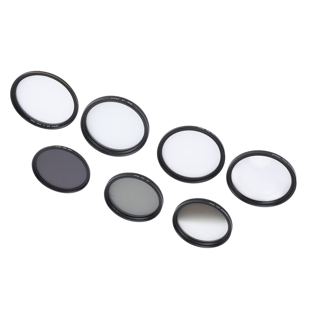 Camera Lens Filter Kit UV CPL ND8 Soft White Graduated Grey 10X Macro 6 Points Star Filter Set for Photography 55mm