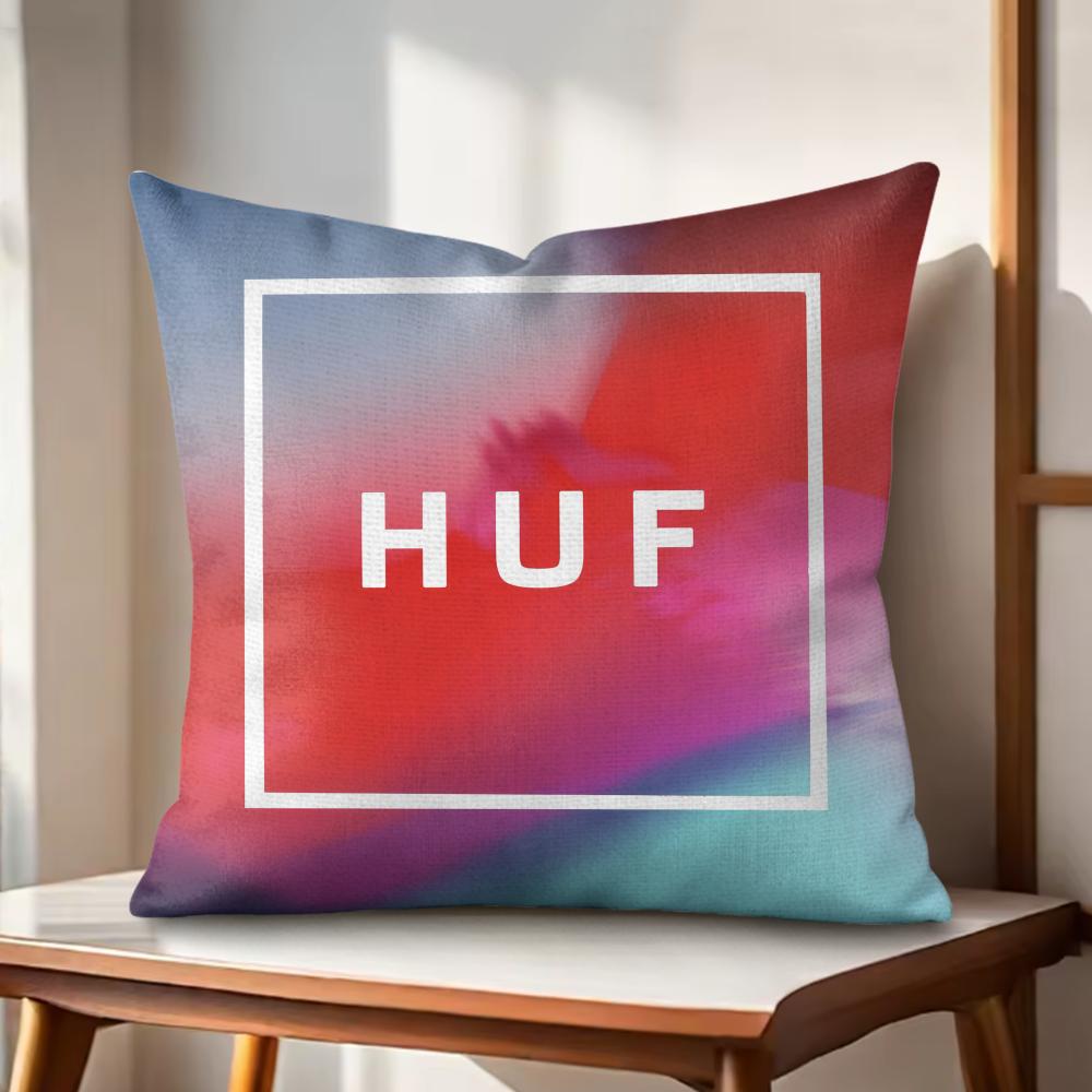 Fashion Hot Trend HHUF Cushion Cover Natural Linen Organic Fabric DoubleSided Printing Couch Pillow Covers Home Decor