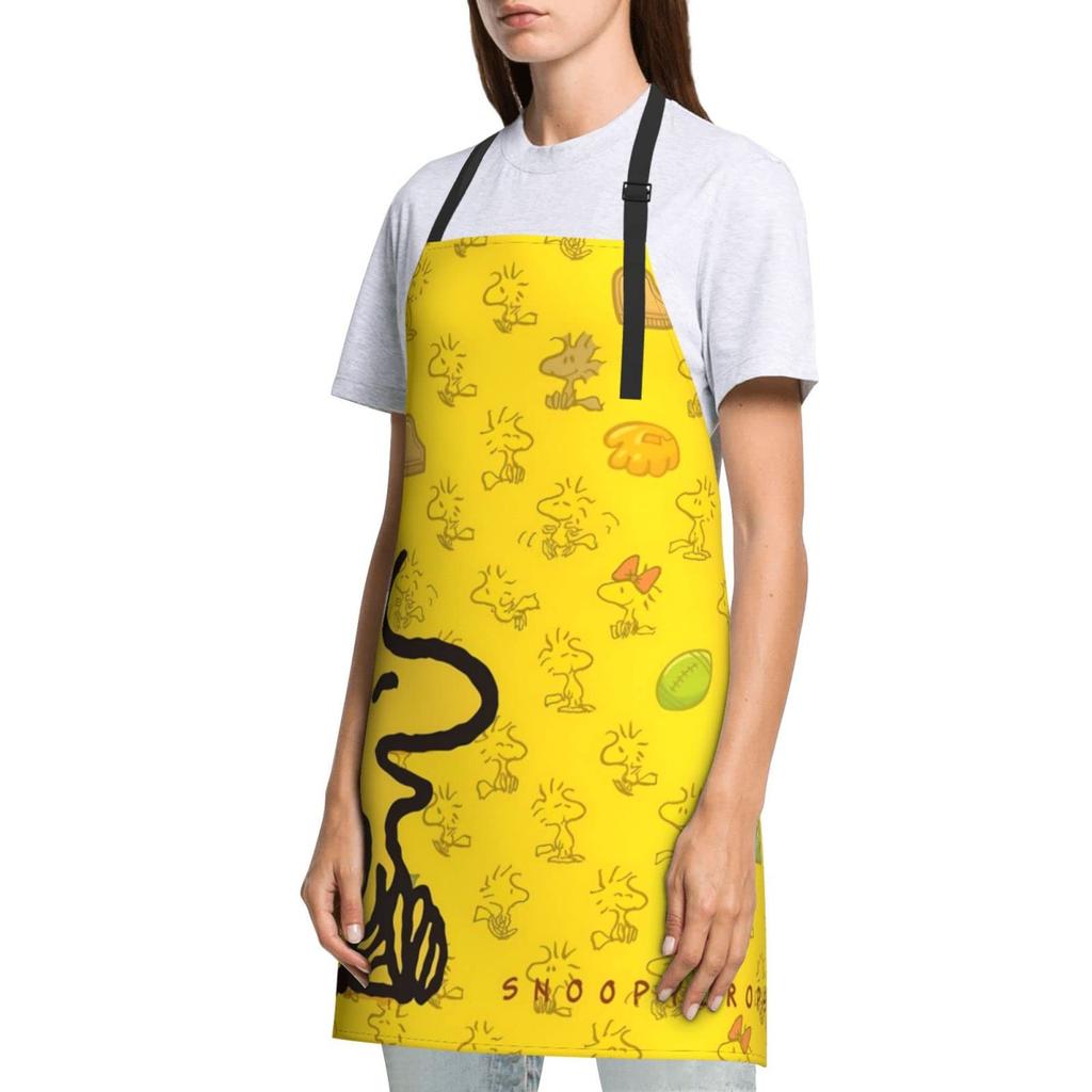 Cute Woodstock and Snoopy Apron for Adjustable Neck and Shoulder Suitable for Nursery Teachers and and Perfect for Cooking and Grilling [HTSW] Women,