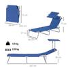 Single Sun Lounger, with Awning and Reclining Back - Blue
