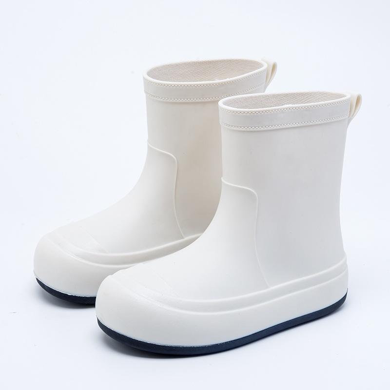 Japanese cute children's parent-child rain shoes women's students middle and older children's non-slip soft-soled rain boots velvet super soft waterp