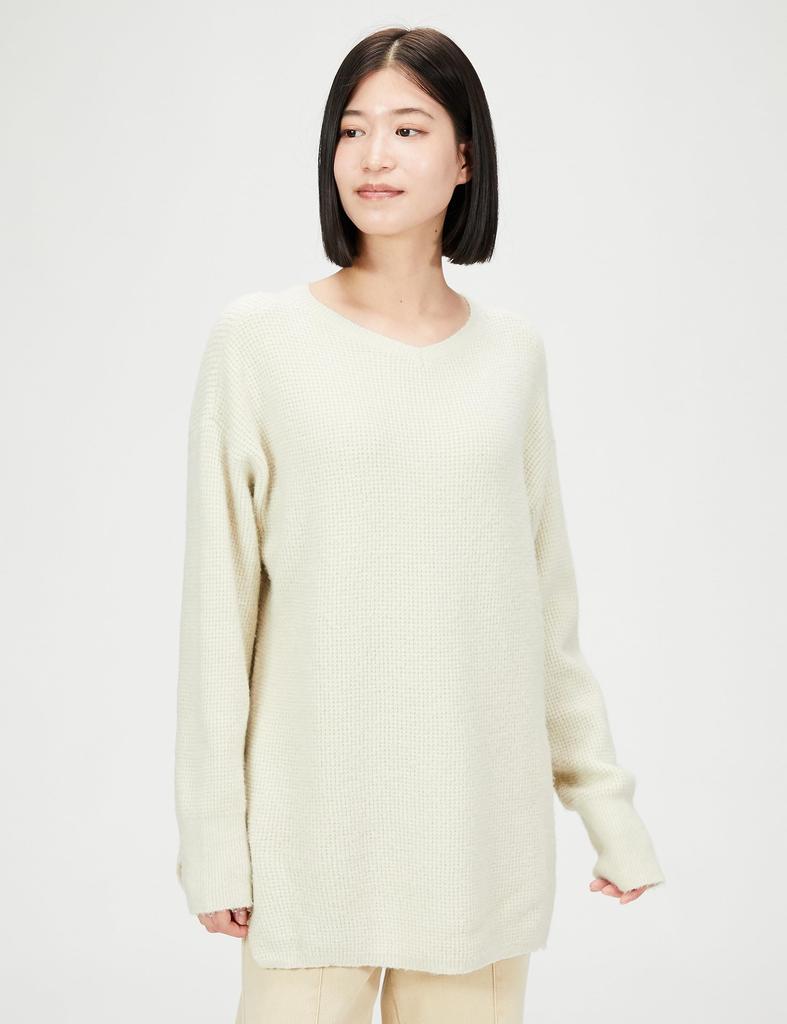 Mira Owen Brushed Waffle Knit 09WNT194089 IVR Japan Size F 2-Way Women's (Free Size)