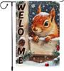 Winter Garden Ag Welcome Squirrel Garden Ags 12x18 Inch Double Sided Small Burlap Snowake Decorative Outdoor Ag for  SSL