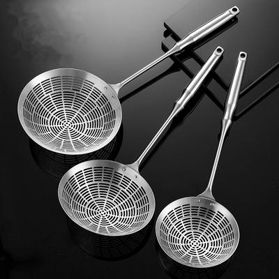 3 Sizes Round 304 Stainless Steel Strainer with Long Handle Kitchen Sieves Scoop Pot Oil Filter Colander  Cooking Tools