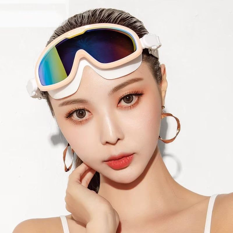 Godfun Swimming Goggles for Adults and UV Water Leakage Stylish Soft Silicone Swimming Clear Underwater Style 1 Fitness, Anti-Fog, Protection,