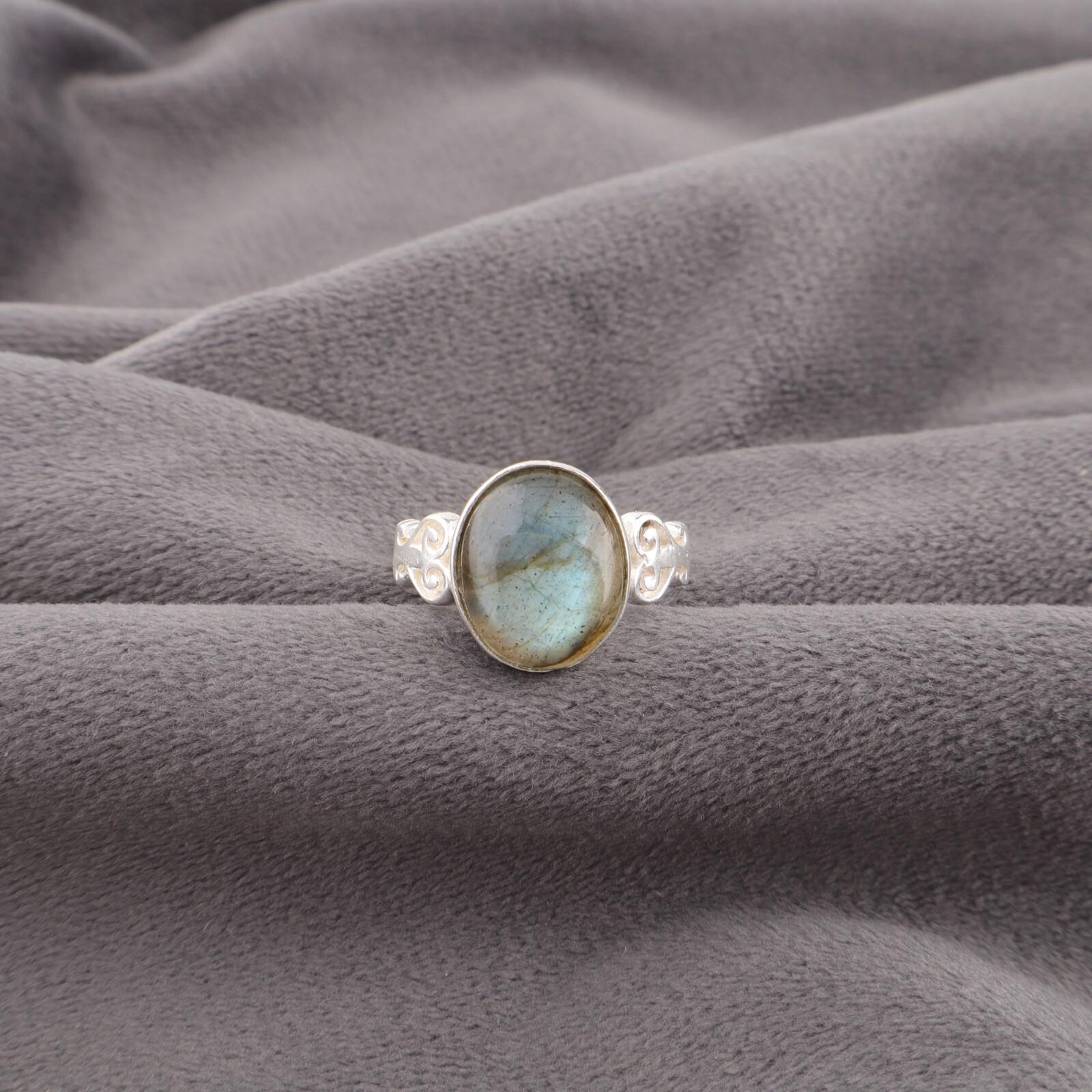 

Натуральный лабрадорит драгоценный камень 925 стерлинговое серебро ювелирные изделия кольцо ручной работы для подарка RR-66-31 9