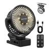 [Built-in 8000mAh Battery] OSIITOSU Rechargeable Clip Fan, Tabletop Fan, USB Fan, Quiet, Small USB Fan, LED Light Mini Fan, Approximately 10CM