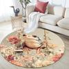 Frog and Fresh Flowers pattern round rug,Carpet Rug for Living Room Bedroom Sofa Playroom Decor,Non-slip Floor Mat,Holiday Gifts and Birthday Gifts