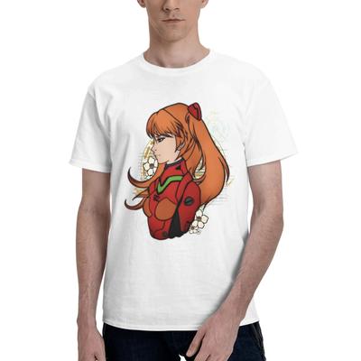 Side Asuka Men T Shirt EVA Hipster Tee Shirt Short Sleeve Round Collar Cotton Summer Clothing TShirt