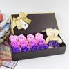 Pink Color Soap Flower Bear 12 Bouquet Romantic Bear Rose Flower Plush Bear  Romantic Occasion