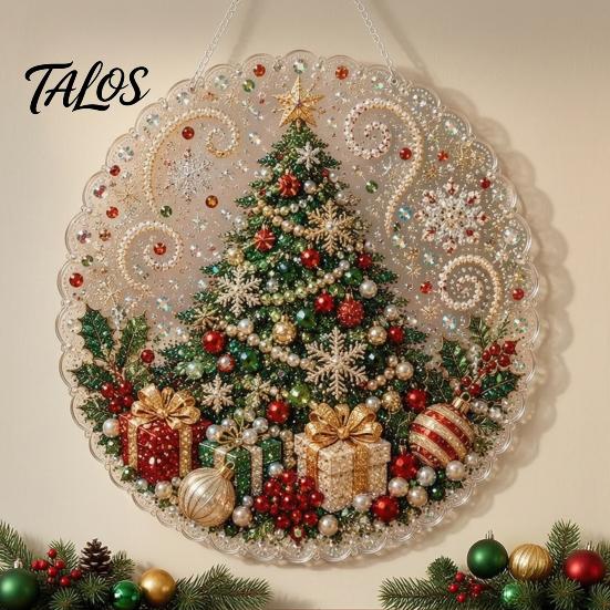Decorazioni per Pittura Diamante Natalizie Suncatcher con Perle Finte, Pupazzo di Neve Babbo Natale Albero Carino Kit 3D con Perline Fai da Te Ornamenti per Feste