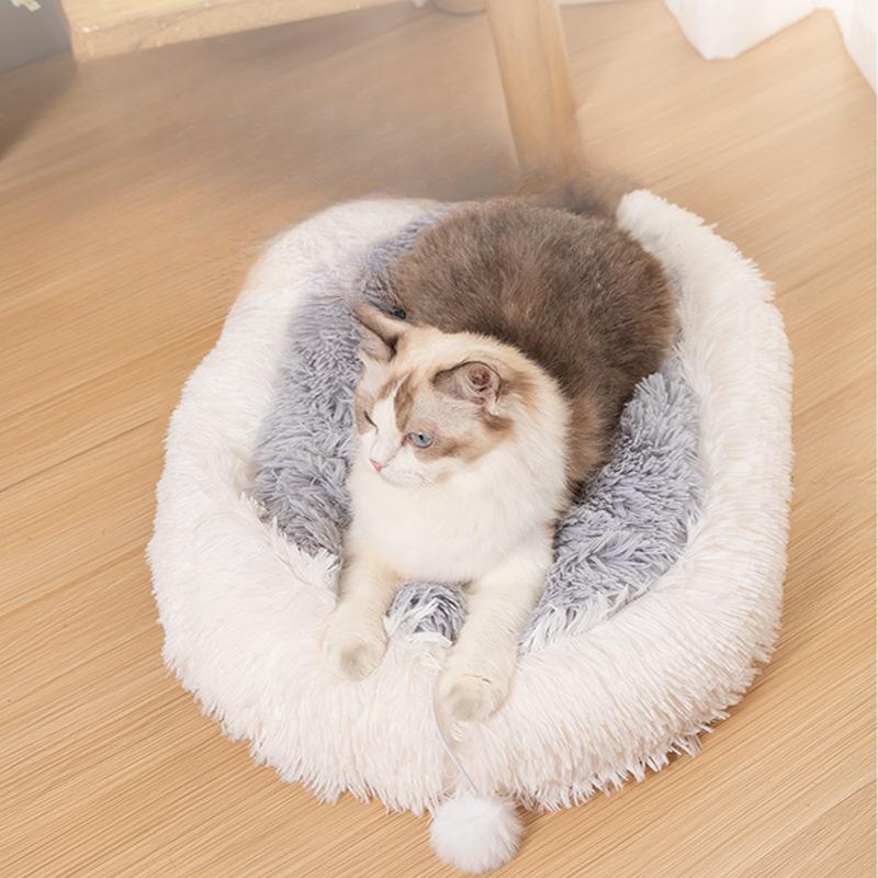 Katzen Nest Katzenbett Haustierbett Herbst und Winter Dick Plüsch Winter Warm Tiefschlaf Nest Haustierbett