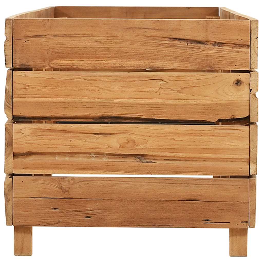 Raised Garden Bed 150 x 40 x 38 cm Reclaimed Teak Wood and Steel