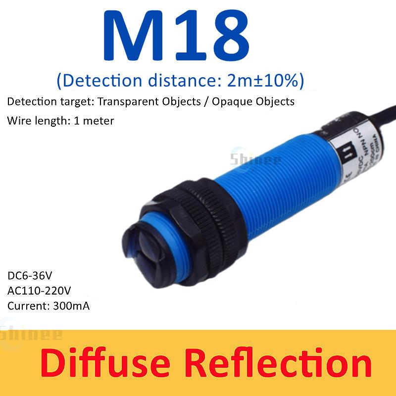 1PCS E3F-DS30C4 Proximity Switch Photoelectric Sensor Switch NPN PNP DC6-36V 30cm Detection Range Adjustable Diffuse Reflection