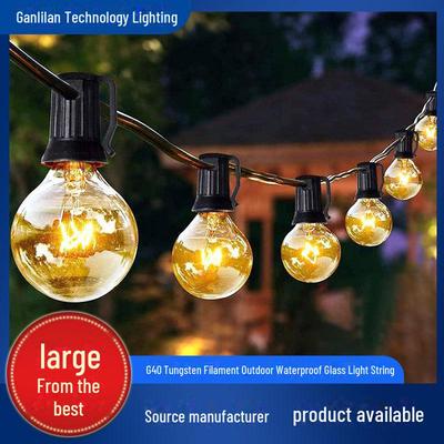 Waterproof G40 Tungsten String Lights - 220V Retro Christmas Outdoor Garden Decor, E12 European Standard Plug-in