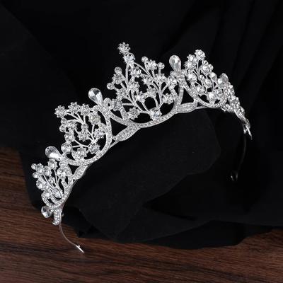 Children's Crown Tiara Rhinestone Headband Model Catwalk Performance Crown Girl Birthday Dress Hair Accessories