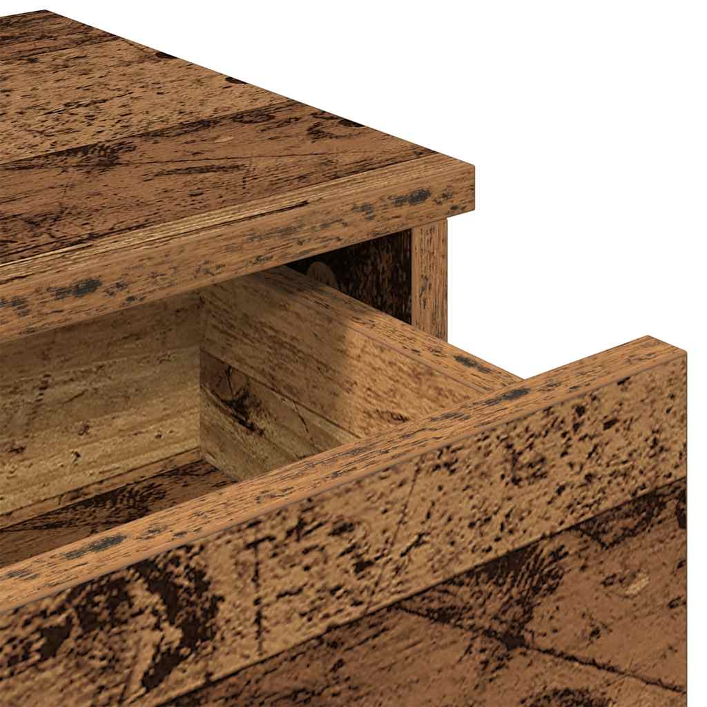 Vidaxl Półka Ścienna Z Szufladami, Stare Drewno, 60X25X15 Cm