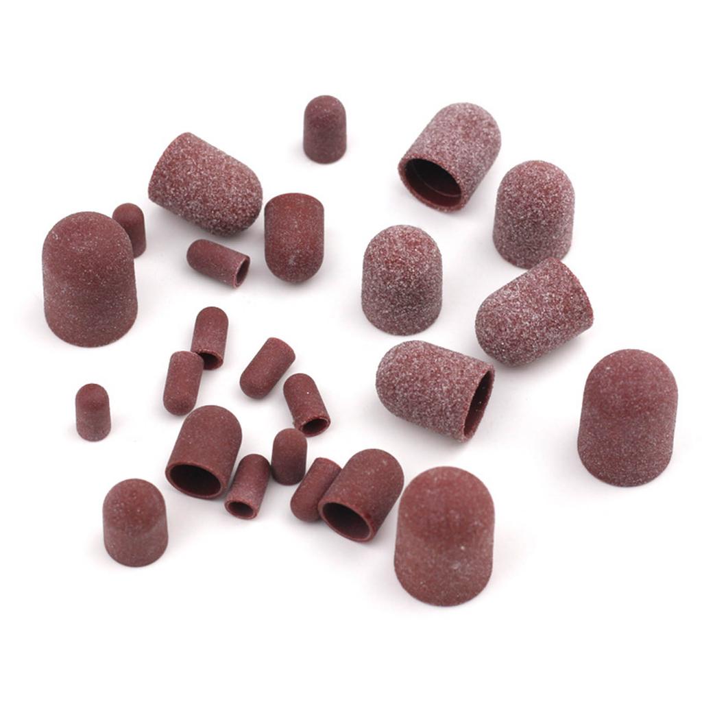 20 Pezzi Cappucci Abrasivi Traspiranti Grana 80-180 Pratiche Manichette in Grafite Per Manicure Pedicure e Cura dei Piedi