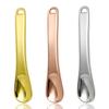 3 Pack Zinc Alloy Facial Cream Spoon, Cosmetic Spatula for Skincare - Silver Gold Rose Gold Mini Beauty Scoop for Eye Cream & Mask Application