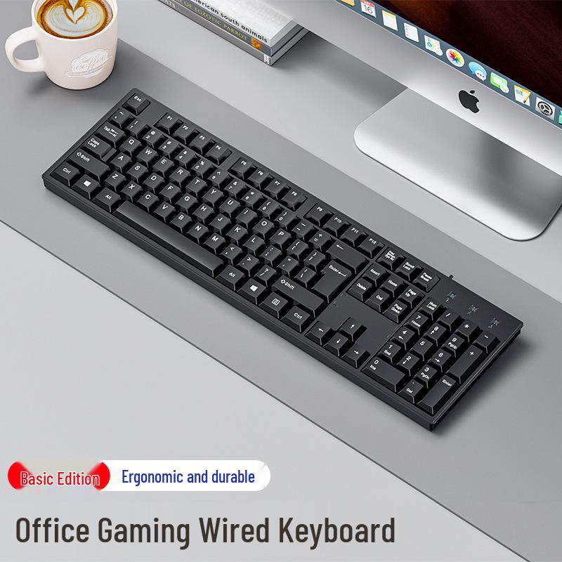Silent Wired Punk Mechanical Keyboard & Mouse Set with Luminous Design - Ideal for Girls' Office Use, High Style & Performance