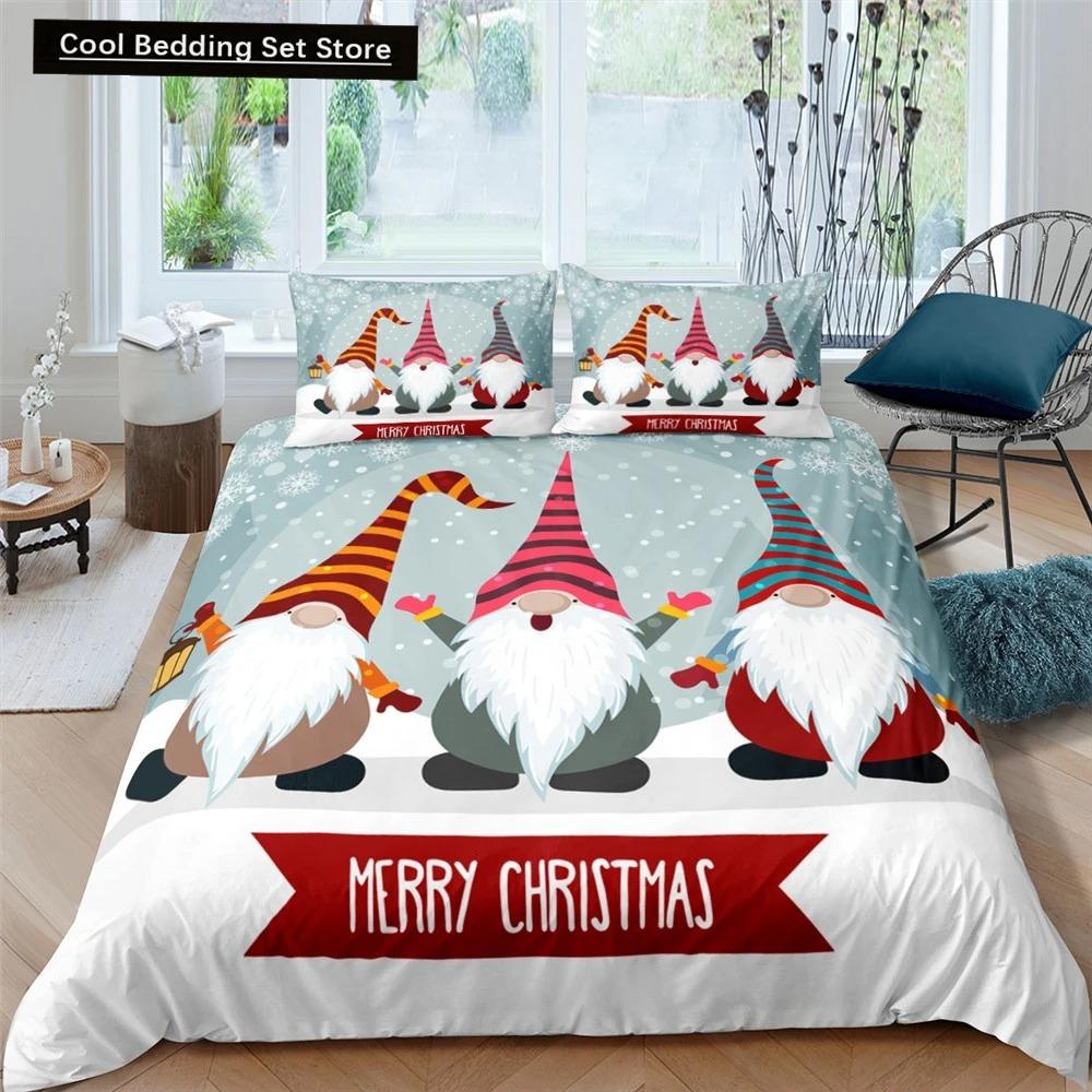 

Comforter Merry Christmas Bedding Set Santa Claus Winter Red Cartoon Snowman Bedclothes Black Gold Elk Set Comforter (quilt)-EU Single(135*200cm)3pcs