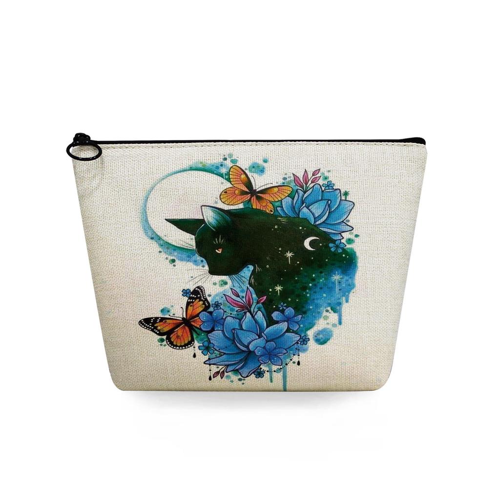 Women Cat Print Cosmetic Bag Toiletries Organize Travel Storage Case 6744