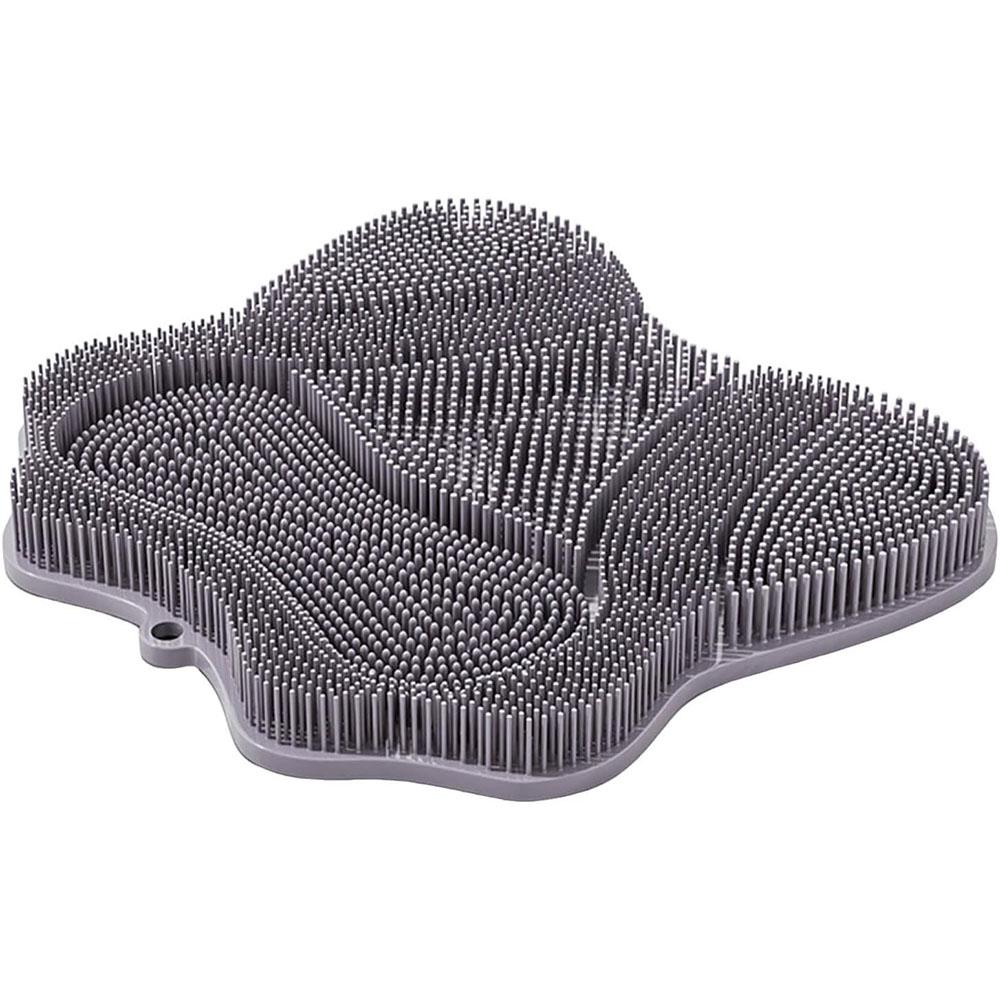 

Коврик для мытья ног в душе с нескользящими присосками, Новая подушечка для мытья спины и ног, Отшелушивающая мочалка для ванны, Настенные присоски серый