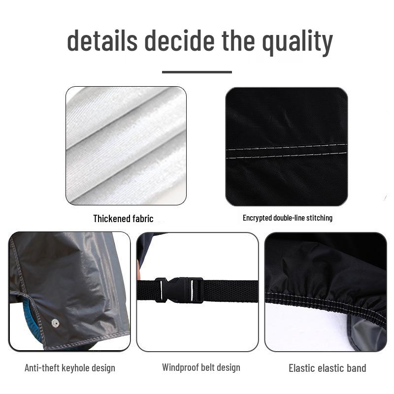 Universal Weatherproof Electric Car and Motorcycle Cover - Rain & Sun Protection, Thickened Dustproof Design