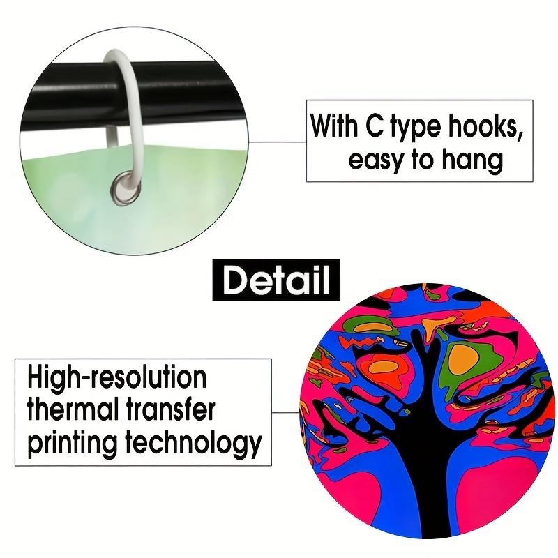 4-teiliges buntes Duschvorhang-Set für Badezimmer, rutschfeste Badezimmerteppiche, Deckel, Toilettendeckel, Badematte, Badezimmer-Set